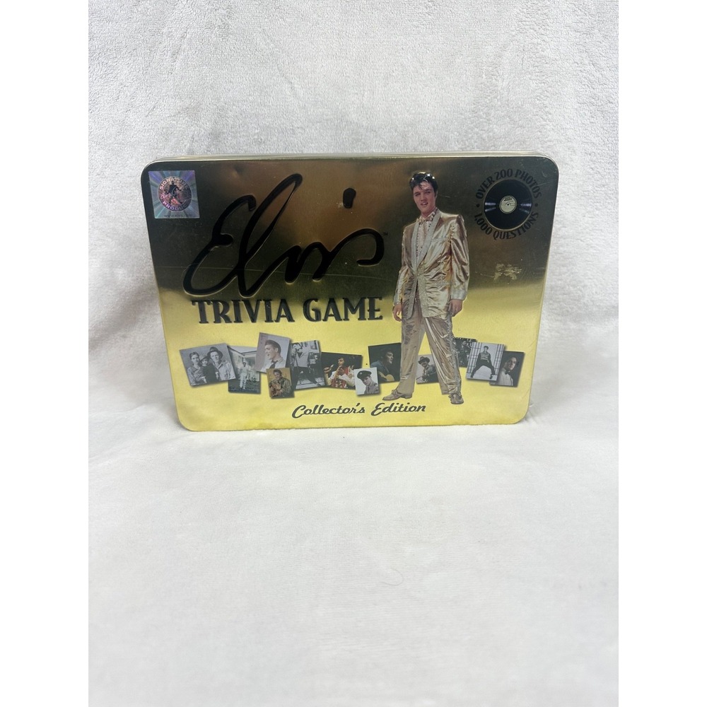 Vintage 2003 Elvis Presley Sealed TRIVIA GAME Collector's Edition Gold Tin